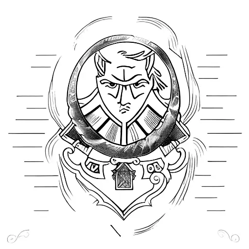 A keyhole shaped like a book with Harry Potter and Narnia symbols inside tattoo design idea