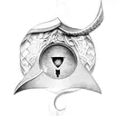 A keyhole shaped like a book with Harry Potter and Narnia symbols inside tattoo design idea