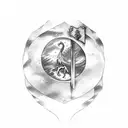 A keyhole shaped like a book with Harry Potter and Narnia symbols inside tattoo design idea