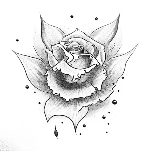 black dangerous flower tattoo design idea