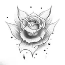 black dangerous flower tattoo design idea