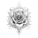 black dangerous flower tattoo design idea