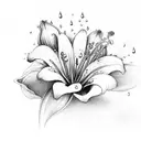 lily flower with rain clouds  tattoo design idea