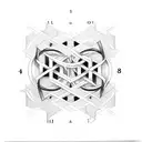 It should be the numbers 1908, underneath each other,  1 9 0 8  With every number there should be something intertwined  tattoo design idea