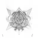 It should be the numbers 1908, underneath each other,  1 9 0 8  With every number there should be something intertwined  tattoo design idea