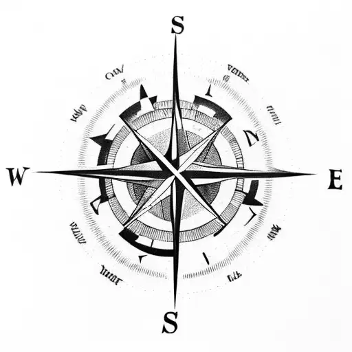 A compass surrounded by motivational quotes, representing the guidance and direction provided by a mindset coach in navigating life's challenges tattoo design idea