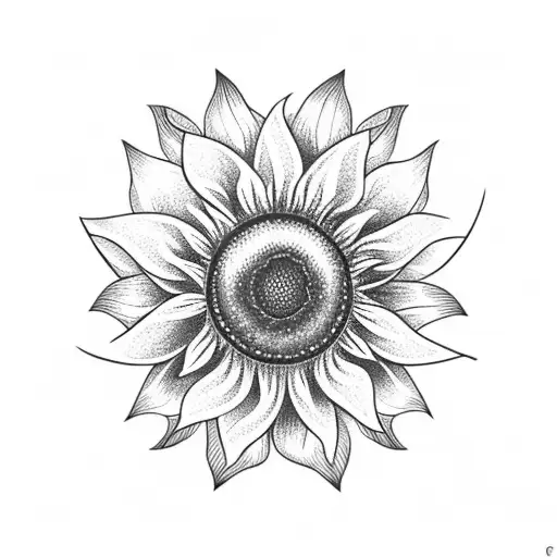 Sunflower and bee tattoo design idea
