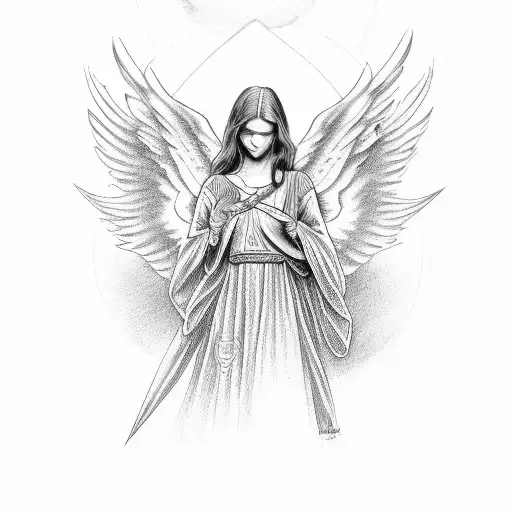 angel with an ak tattoo design idea