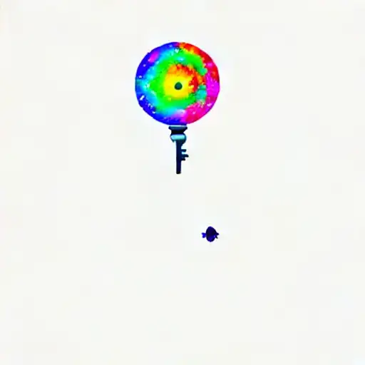 I want to transform my tatoo into a colorful key. The top of the key has to represent the cosmos around the metatron cub tattoo design idea