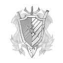 medieval sword and shield tattoo design idea