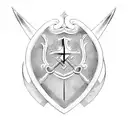 medieval sword and shield tattoo design idea