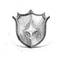 medieval sword and shield tattoo design idea