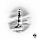 a loon in front of split rock light house within an outline of the state of minnesota. the western boarder of minnesota  tattoo design idea