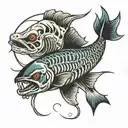 trout skeleton tattoo design idea