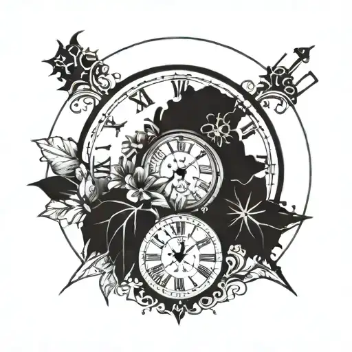 Incorporate a silhouette of the Ohio state outline with a clock face in the center, symbolizing the value of time in your life tattoo design idea