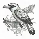 Kookaburra and condor Flying tattoo design idea