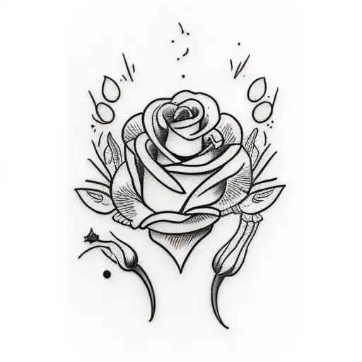 handshake with heart and flowers tattoo design idea