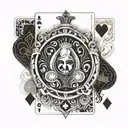 3 playing cards including queen of hearts king of clubs and ace of diamonds tattoo design idea