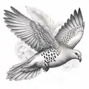 turtle dove flying tattoo design idea
