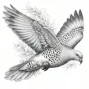 turtle dove flying tattoo design idea