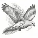 turtle dove flying tattoo design idea