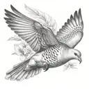 turtle dove flying tattoo design idea
