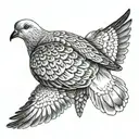 turtle dove flying tattoo design idea