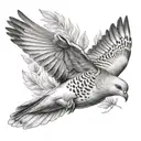 turtle dove flying tattoo design idea