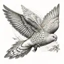 turtle dove flying tattoo design idea