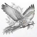 turtle dove sitting on tree branch   tattoo design idea