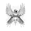 flying crow tattoo design idea