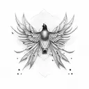 flying crow tattoo design idea