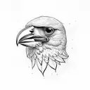 flying crow tattoo design idea