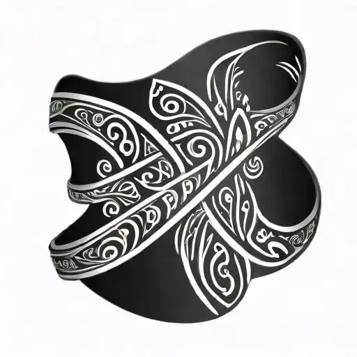 ukrainian ethno Vyshyvanka hand band tattoo design idea