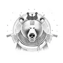 Samurai bear tattoo design idea