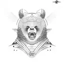 Samurai bear tattoo design idea