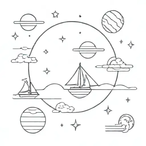 planet caravan tattoo design idea