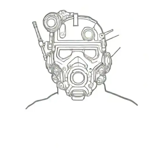 fallout burned man standing tattoo design idea