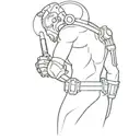 fallout burned man standing tattoo design idea