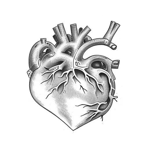 heart torn skin effect tattoo design idea