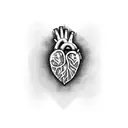 heart torn skin effect tattoo design idea