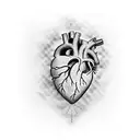 heart torn skin effect tattoo design idea