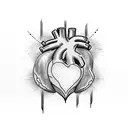 heart torn skin effect tattoo design idea