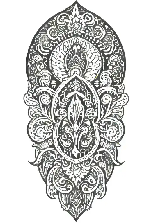 Paisley pattern tattoo design idea