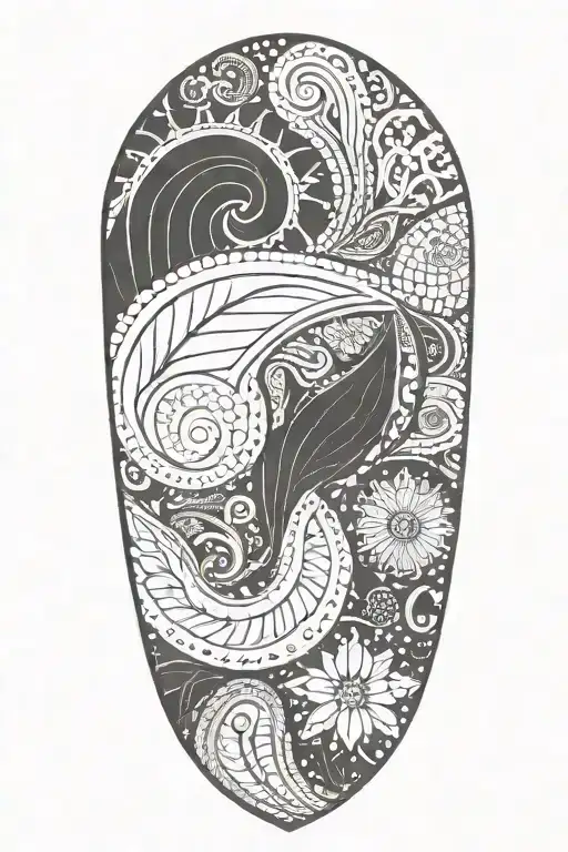 Paisley pattern tattoo design idea