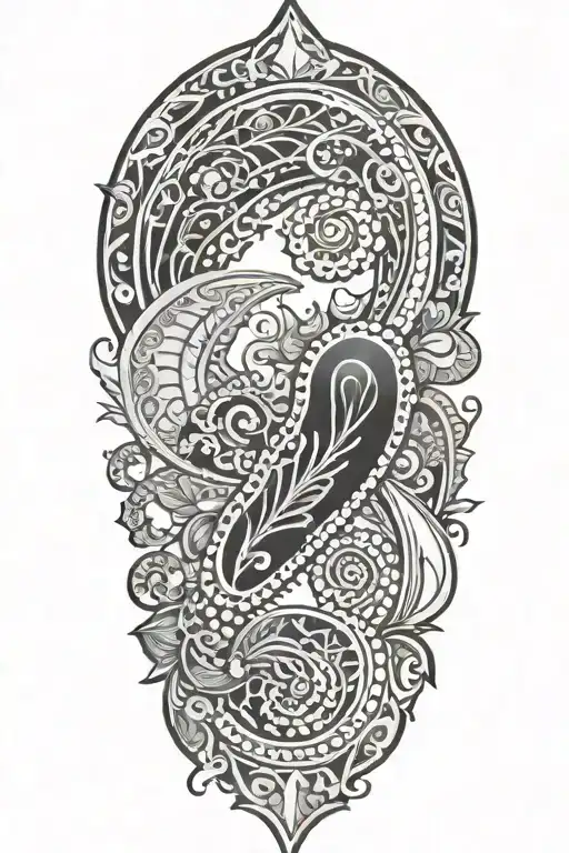 Paisley pattern tattoo design idea