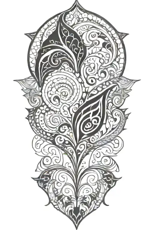 Paisley pattern tattoo design idea