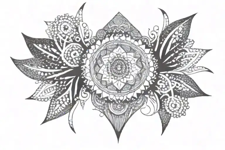 geometric paisley tattoo design idea