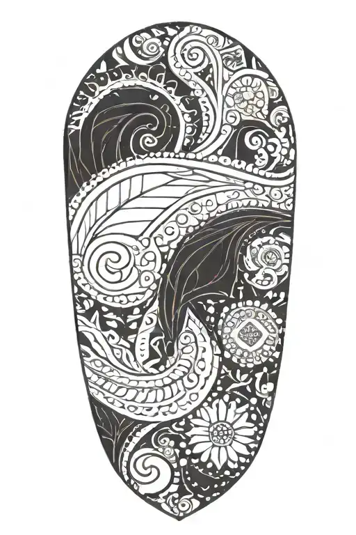 Paisley pattern tattoo design idea