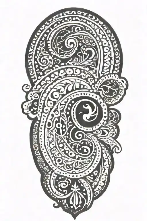 Paisley pattern tattoo design idea